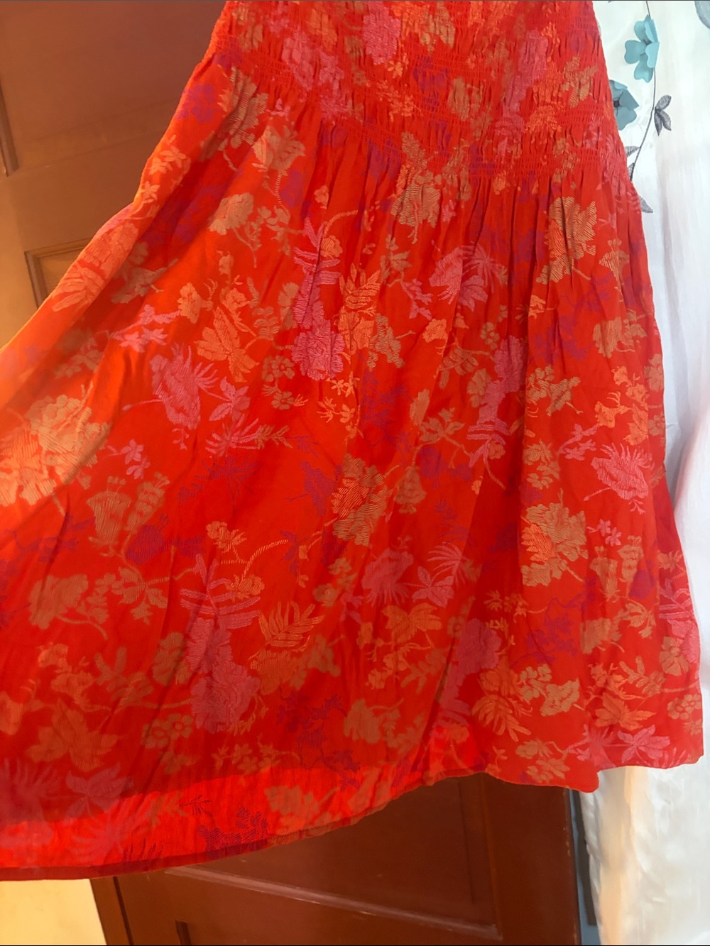 Universal Thread Orange Floral Smocked Sundress - Picture 2 of 6